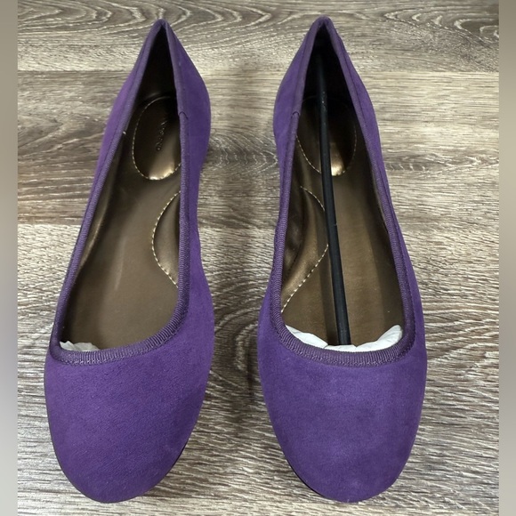 Lands End Shoes Women 8B Purple Suede Ballet Flats NEW Coquette Quiet Luxury - Picture 5 of 8